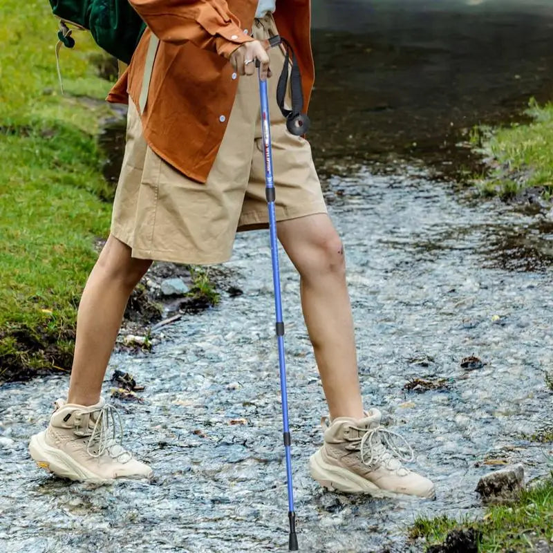 Trekking Poles Hiking Stick Telescopic Mountaineering Gear For Backpacking Mountain Climbing Camping Snowshoeing Skiing
