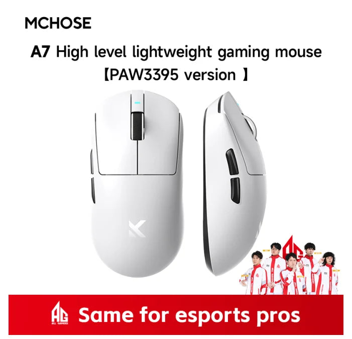 Mchose A7 Ultra A7 Pro E-Sport Gaming Mouse Paw3395 Valorant Mousetri Mode Wireless Bluetooth Lightweight Computer Office Mouse