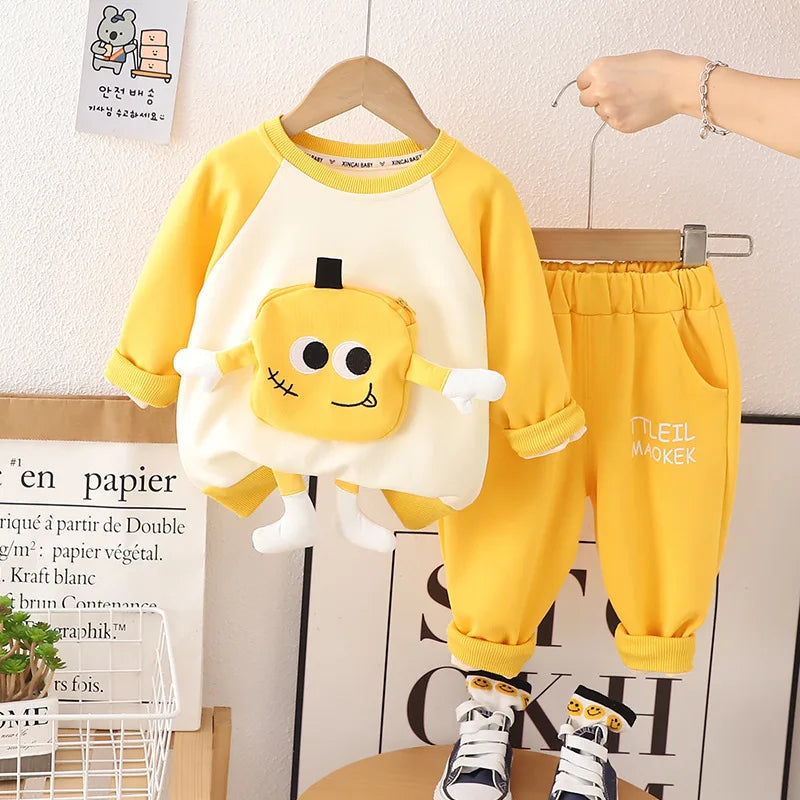 Baby Boys Clothing Set Spring Autumn Sport Suits for Kids Cartoon 3D Pocket Sweatshirts Pants 2Pcs Tracksuits for Boy Outfits