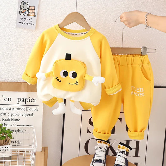 Baby Boys Clothing Set Spring Autumn Sport Suits for Kids Cartoon 3D Pocket Sweatshirts Pants 2Pcs Tracksuits for Boy Outfits