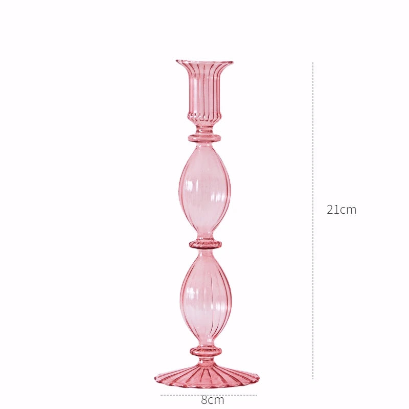 Pink Wedding Table Centerpieces Candle Holder Wedding Decoration Flower Vase Home Decoration Accessories Vases Room Decor