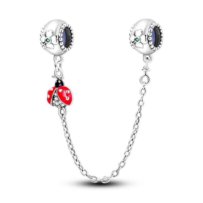 Silver Clasp 925 Sterling Silver CZ pave Clip Charms Daisy Beads Stopper Safety Chain fit Original Bangle Bracelet Jewelry Clip