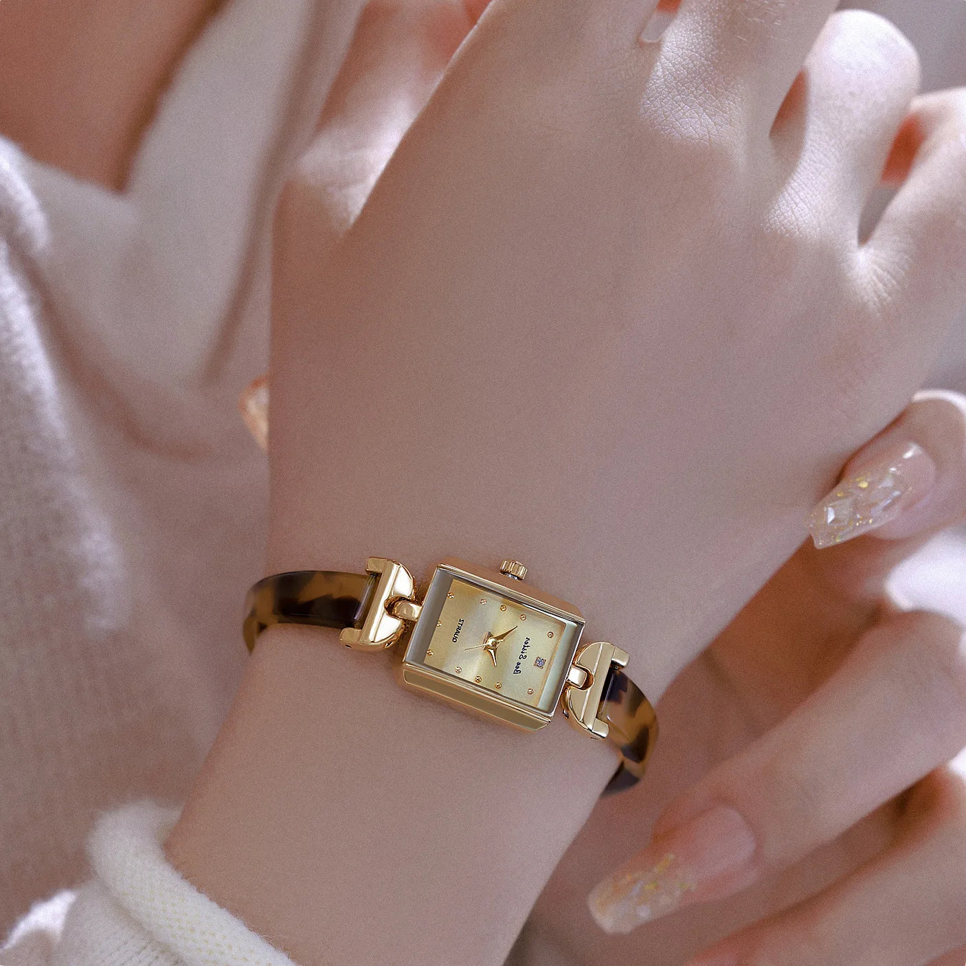 Luxury Women Watch Waterproof Fashion Advanced Temperament Tortoiseshell Amber Vintage Bracelet Quartz Watches For Woman