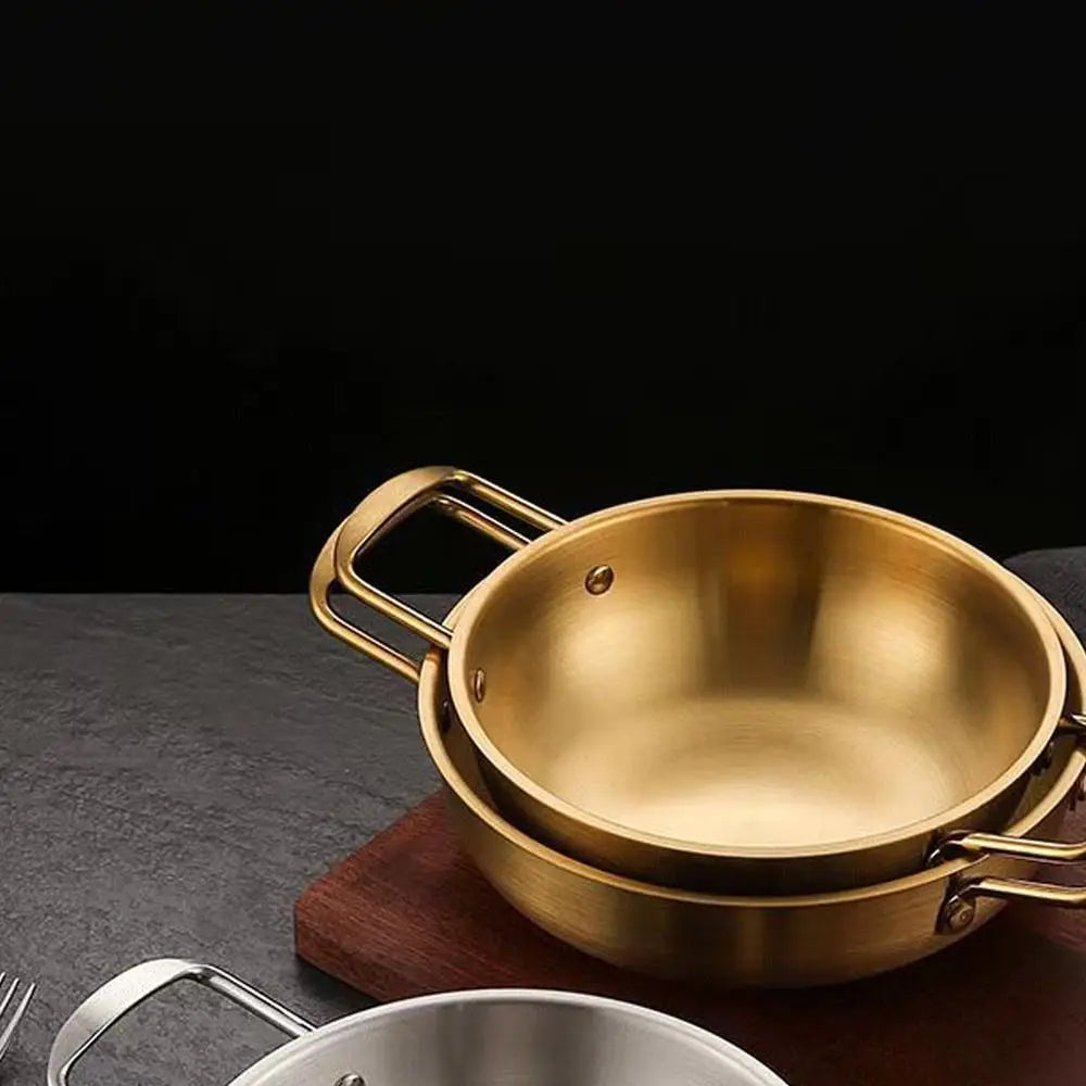 Kitchen Stainless Steel Seafood Rice Pot Home Cooking Paella Pan Picnic Snack Plates Cookware Saucepan Dry Pots with Handle