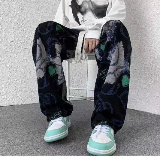 Men's Clothing Casual new Premium Summer Sporty Lightweight Thin printing Long Pants Straight Leg Comfortable Breathable