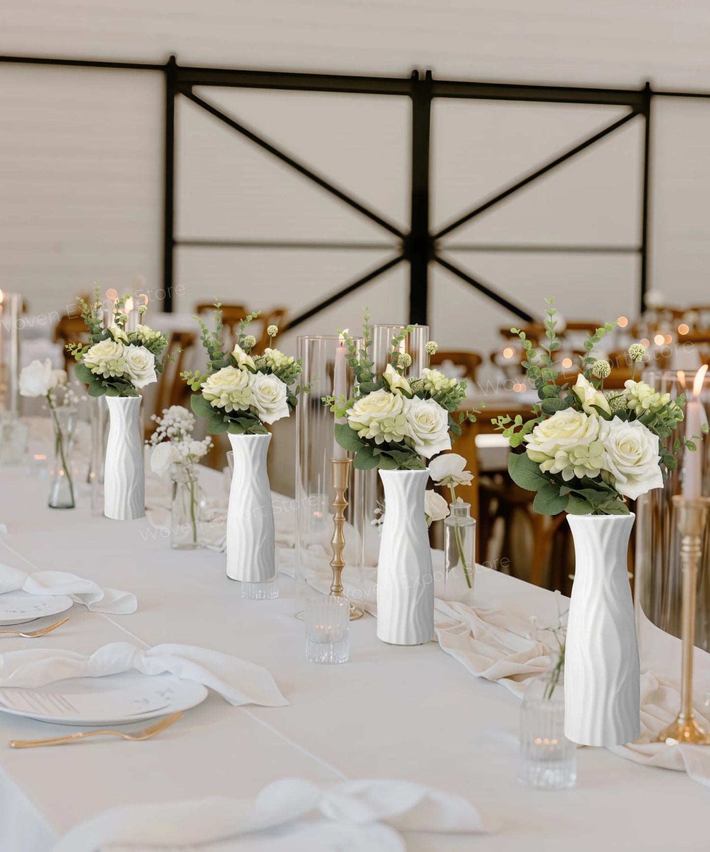 6-20Pack Plastic Flower Vases Bulk Small Nordic Floral Vases Unbreakable Bud Vase for Table Centerpiece Wedding Party Decor