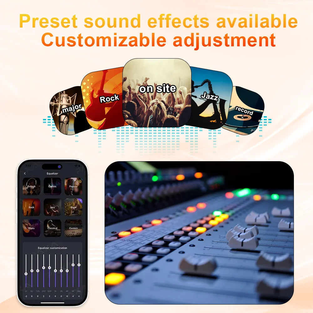 Smart Touch Screen Bluetooth 5.4 Earphones Sports OWS Wireless Translation Headphones Business Earbuds IPX6 Waterproof Headset