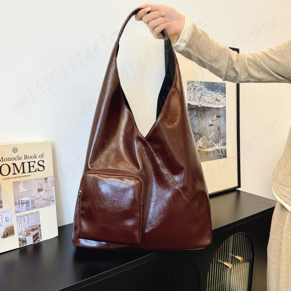 Womens Tote Bag Fashion Shoulder Bags PU Leather with Zipper Pockets Large Hobo Shoulder Bag Shopper Travel Bag Slouchy Hobo Bag