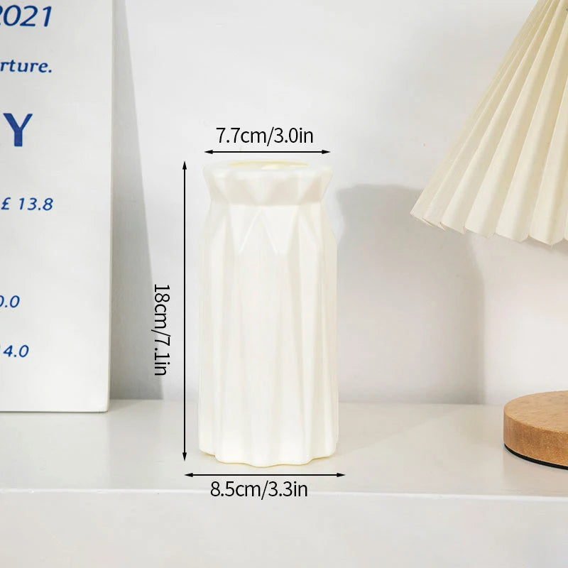 Nordic Irregular Dried Flower Vase Plastic Vases Decorative  Bottle Room Desktop Vases Flower Arrangement Container Ornament