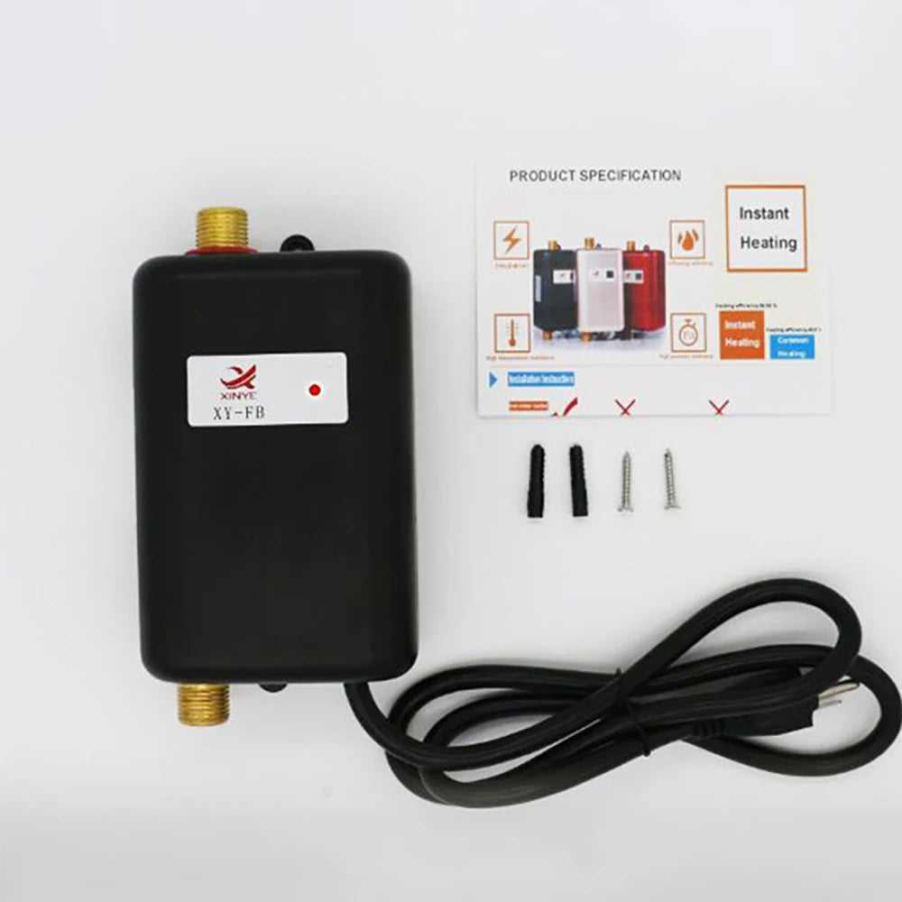 Electric Instantaneous Water Heater, 110V/220V 3800W Mini Durable, Under Sink Water Heater for Kitchen Bathroom Cleaning