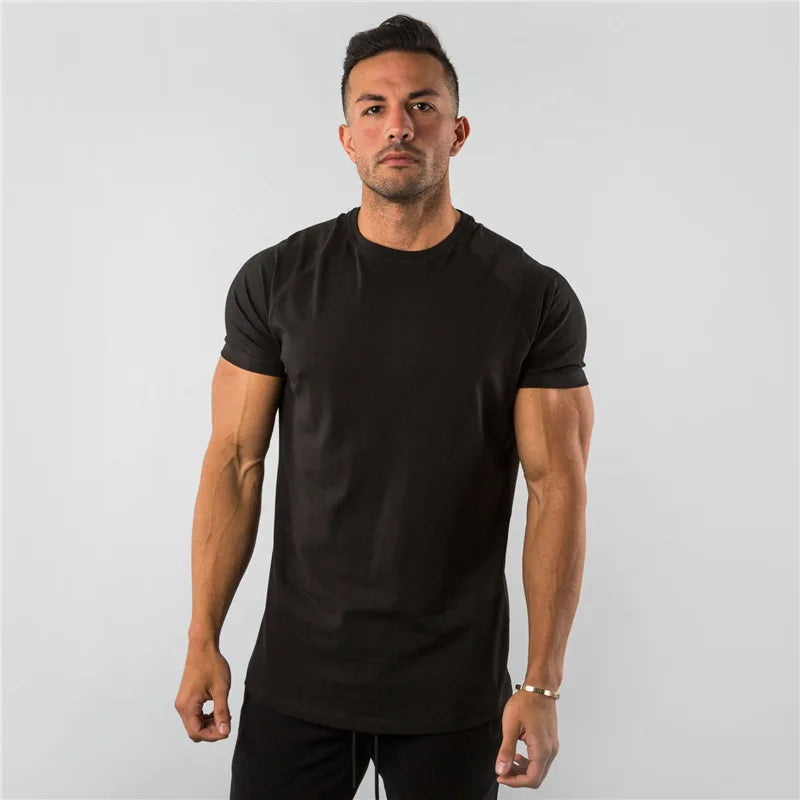Fitness T-Shirt Men Bodybuilding Short Sleeve Sport Running T-shirt Men Sportswear Workout Shirts Male Men Gym Summer Tops Tee