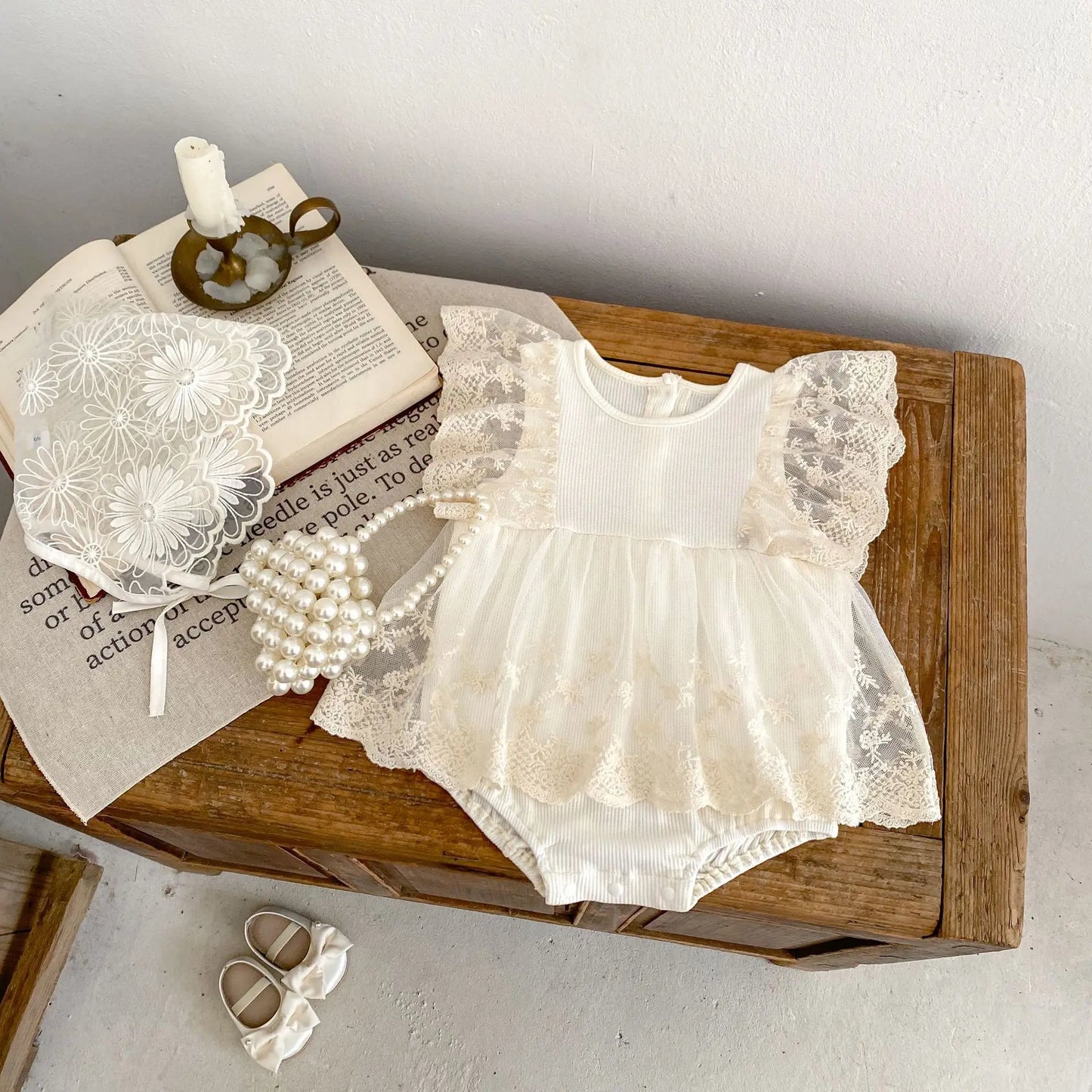 Baby Girl's Children's Clothing 2025 Summer New Style Bag Fart Clothes Waffle Grid Splicing Lace Skirt Super Cute Princess Skirt