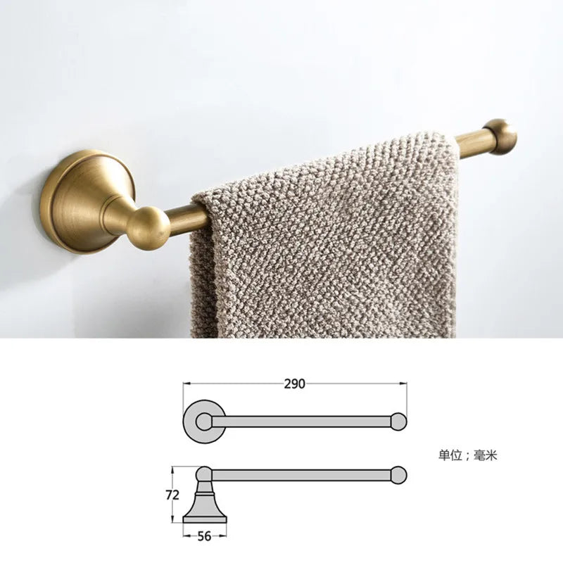 Bathroom Accessories Antique Brass Wall Mounted Toilet Paper Holder Towel Ring Robe Coat Hook Bathroom Hardware wall-mounted