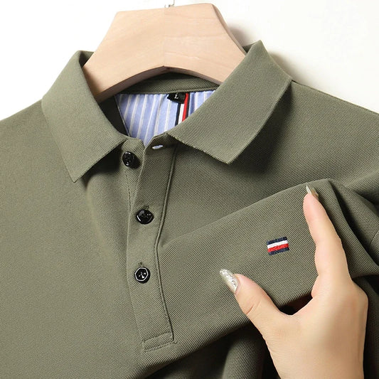 Men's Casual Fashion Breathable Polo Shirt Comfortable Embroidered Top for Business And Leisure