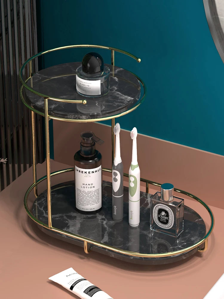 Bathroom Toiletries Counter Storage Shelf Bathroom Corner Shelf Bathroom Toothbrush Storage Shelf Cosmetics Organizer Shelf