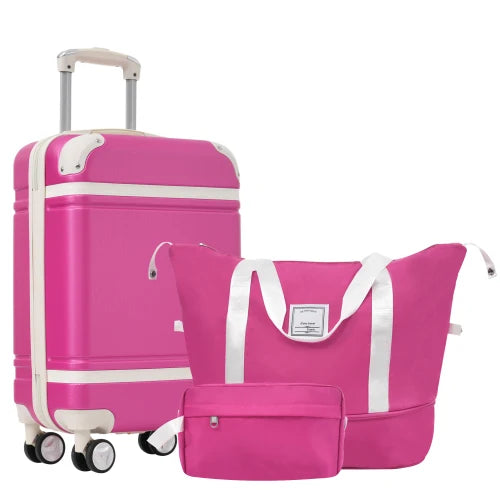 Hardshell Luggage Sets with Bags Carry-on Suitcase Double Spinner Wheels with TSA Lock ,Single Luggage 20 IN, Multiple colors
