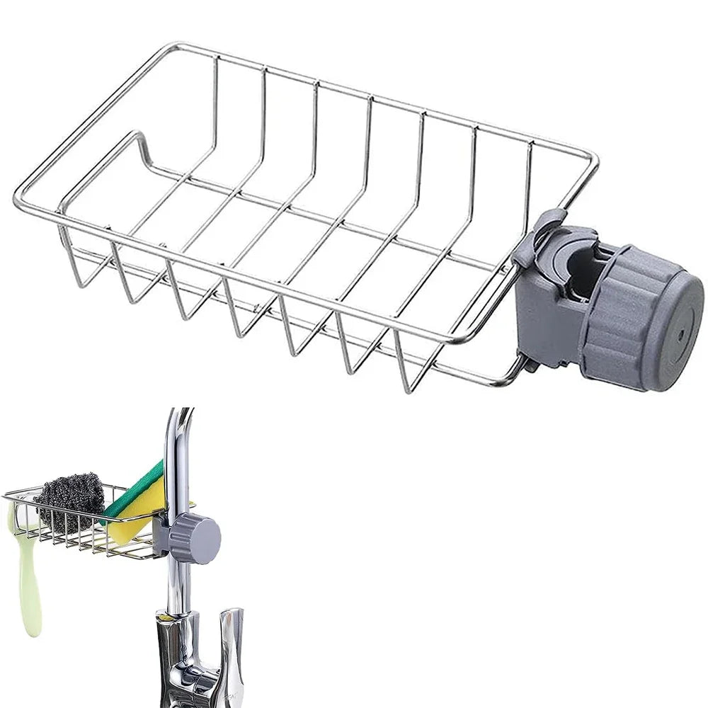 Bathroom Shelves Shower Rack Aluminum Basket For Soap Bathroom Storage Adjustable Kitchen Faucet Sink Rag Holders