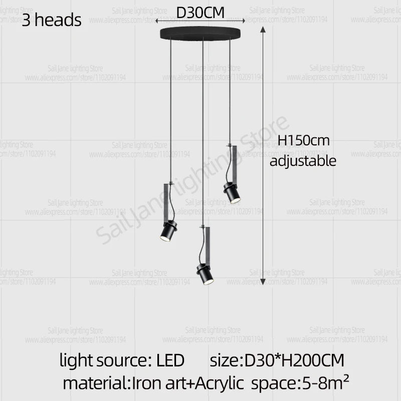 Led Spotlights Chandelier Minimalist Modern Living Room Lighting Home Decoration Hanging Restaurant Lamp Stairs Pendent light