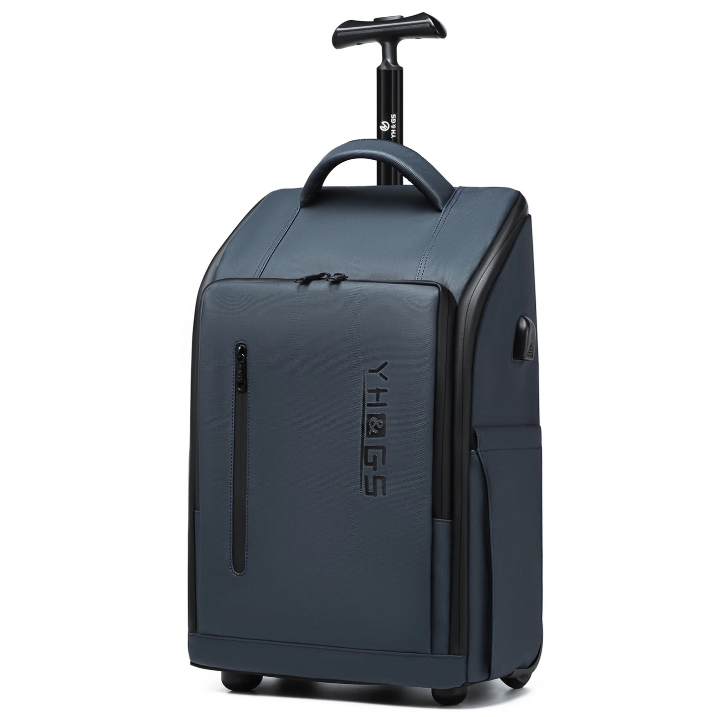 RUCYEN Rolling Backpack 15.6in Laptop Water Resistant Large Capacity Travel Luggage Wheeled Backpack with USB Shoulders Luggage