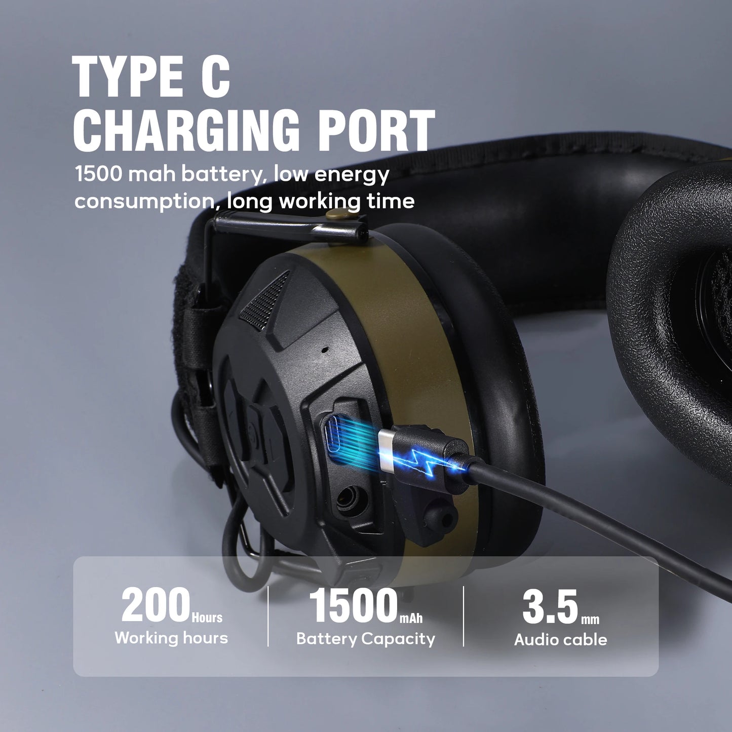 34dB Construction Headset Bluetooth 5.3 Clear Audio Team Communication Noise Cancelling for Industrial Site Hearing Protection