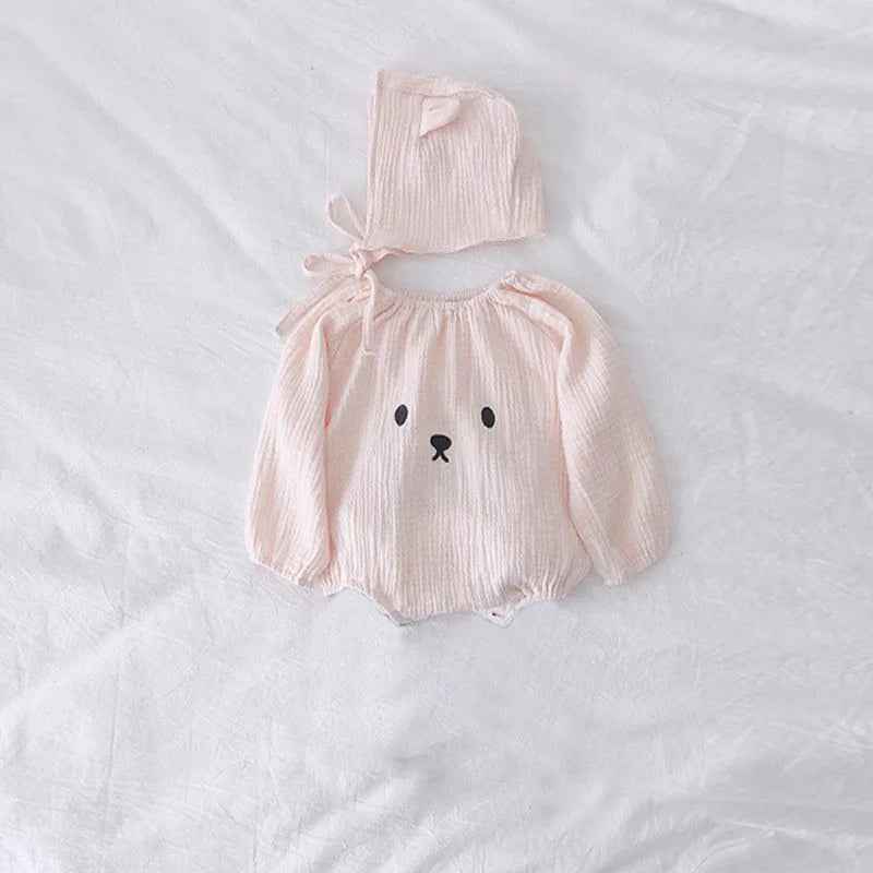 Baby Boy Girl Clothes Set Muslin Spring 0-5Y Baby Organic Cotton Lapel Navy Style Long Sleeve Tops + Shorts Newborn Baby Sets