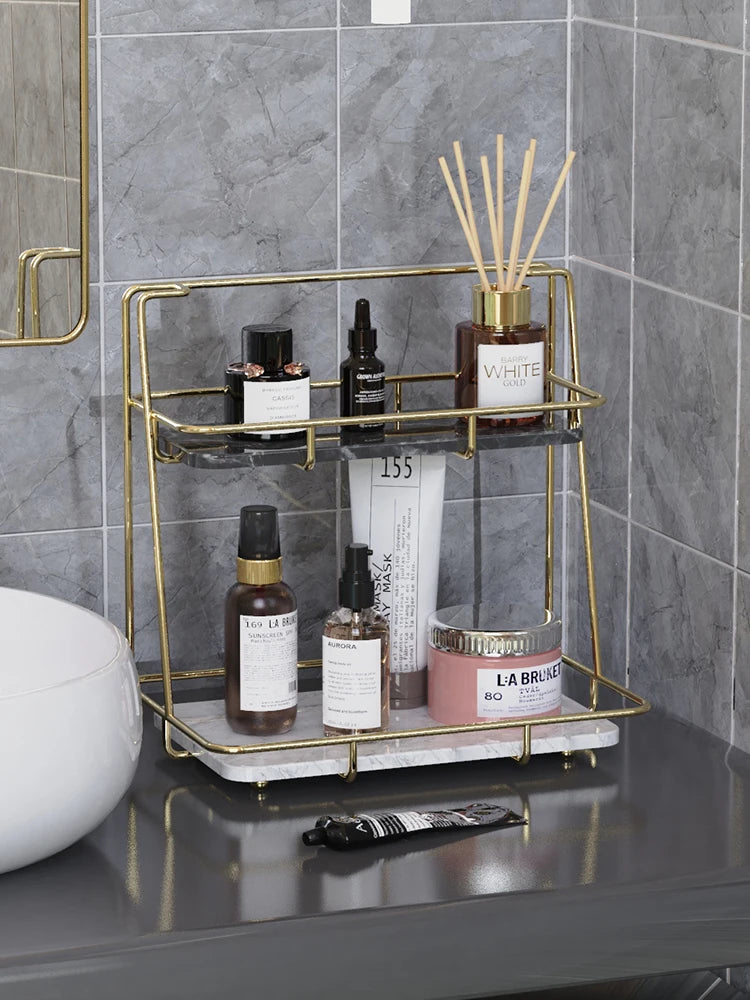 Bathroom Toiletries Counter Storage Shelf Bathroom Corner Shelf Bathroom Toothbrush Storage Shelf Cosmetics Organizer Shelf