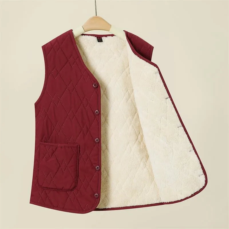 Vests woman  Autumn Winter Fleece Sleeveless Jackets Women's clothing Waist Coat Fashion Solid Waistcoat