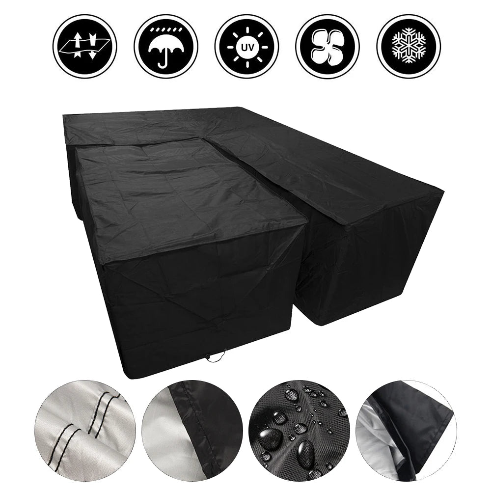 L Shape All-Purpose Covers Waterproof Rattan Corner Furniture Cover Garden Patio Outdoor Sofa Protector Anti-Dust Windproof New