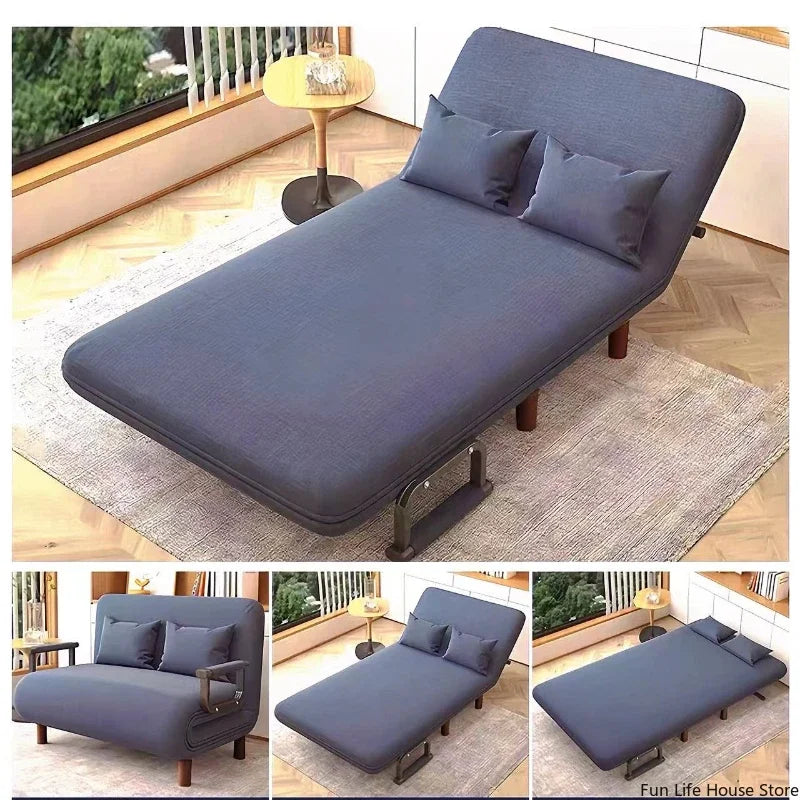 Home Furniture Modern Simple Foldable Sofa Bed New Multi-functional Internet Celebrity Living Room Double Push Retractable Sofa