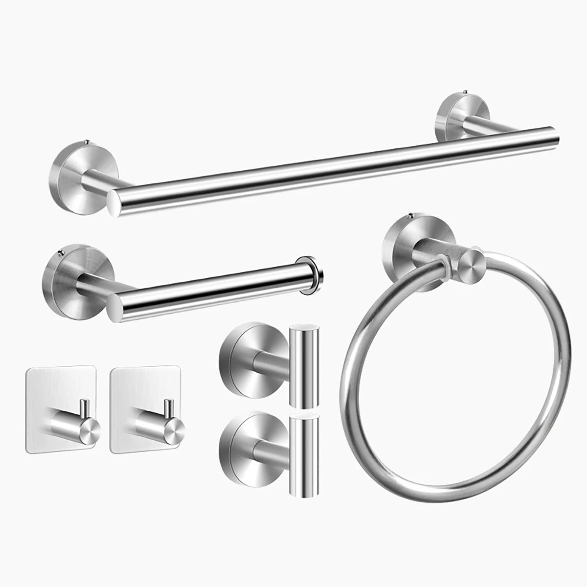 Bathroom Hardware Set 5/7pcs  SUS 304 Stainless Steel Towel Bar Se Includes Bar Hook Ring Toilet Paper Holder