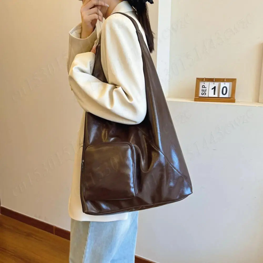 Womens Tote Bag Fashion Shoulder Bags PU Leather with Zipper Pockets Large Hobo Shoulder Bag Shopper Travel Bag Slouchy Hobo Bag