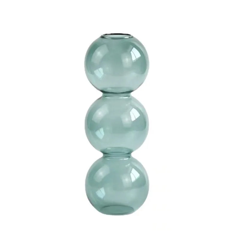 Nordic Glass Bubble Vase - Clear Hydroponic Planter for Home Desk Decor, Cute Simple Gift Idea & Flower Arrangement Decoration
