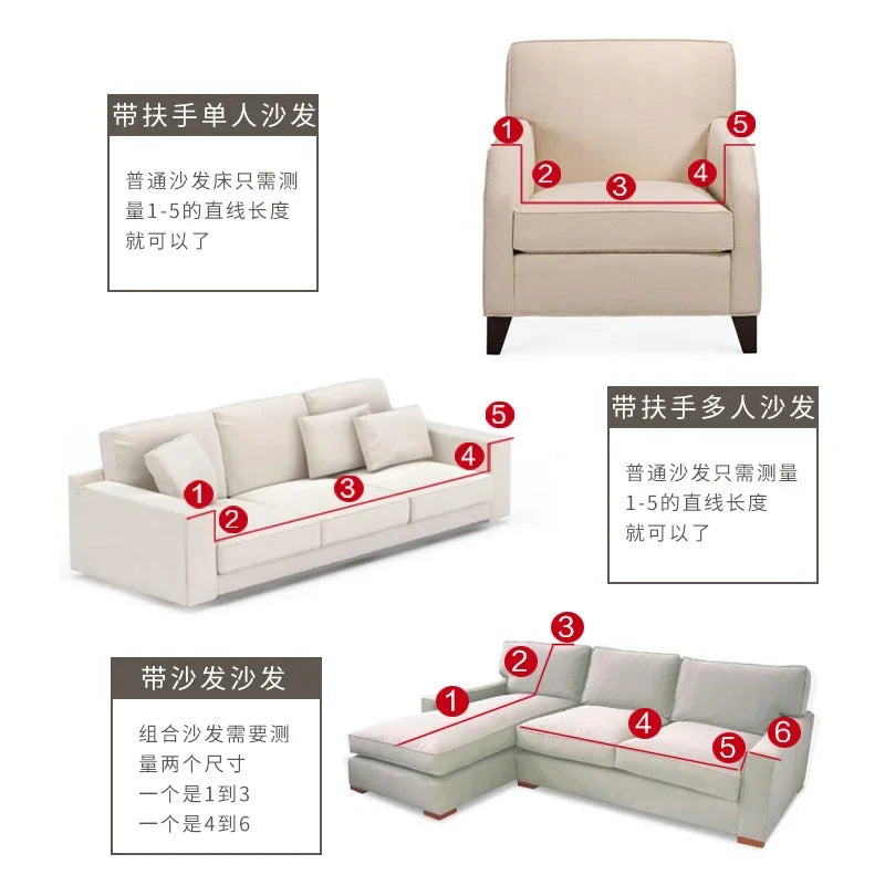 Sofa Cover for Living Room Thick Ruffled Seersucker Elastic L Shaped Corner Sofa Cover 1/2/3/4 Seater Cover for Sofa