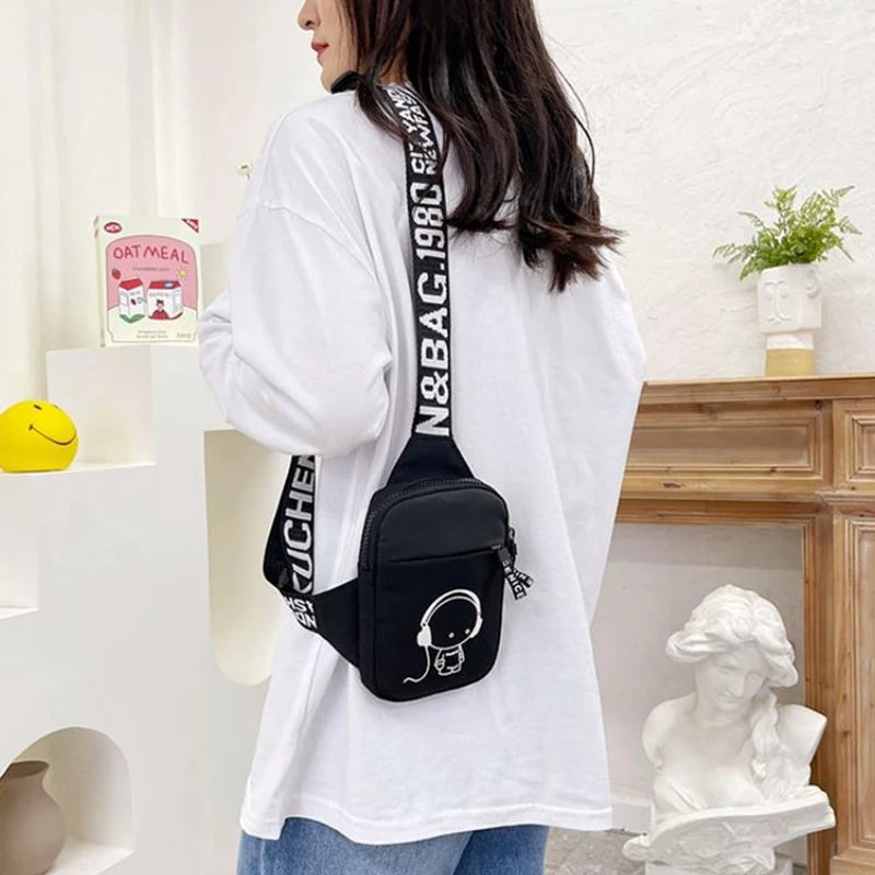 Men's Mini Shoulder Bag Trend Waterproof Small Messenger Bag Square Crossbody Bags For Women Sports Fashionable Casual Chest Bag
