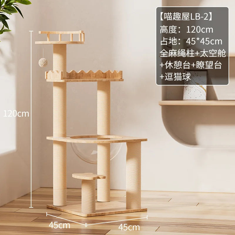 Cat climbing frame  litter  tree integrated  climbing frame large space space capsule  litter MDF material solid and