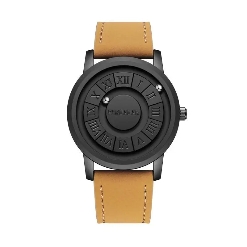 2025 New Men's Watches Luxury Quartz Watch For Men Creative Scrolling Pointer Magnetic Force Wrist Clock Relogio Masculino