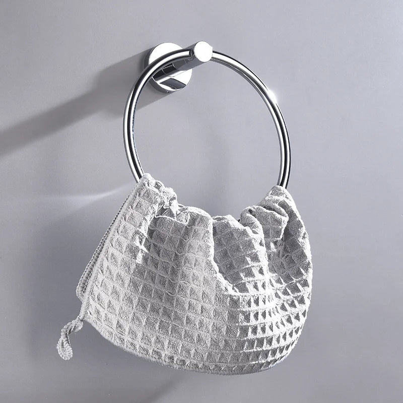 Bathroom Accessories 304Stainless Steel Hardware Kit Wall Mount Clothe Hook Paper Holder Towel Bar Toilet Brush Holder Soap Dish