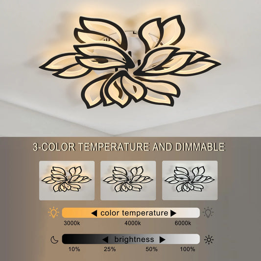 Modern Minimalist LED Chandeliers Dining Living Room Bedroom Study Room Black White Chandeliers Home Indoor Lighting Decor Lamps