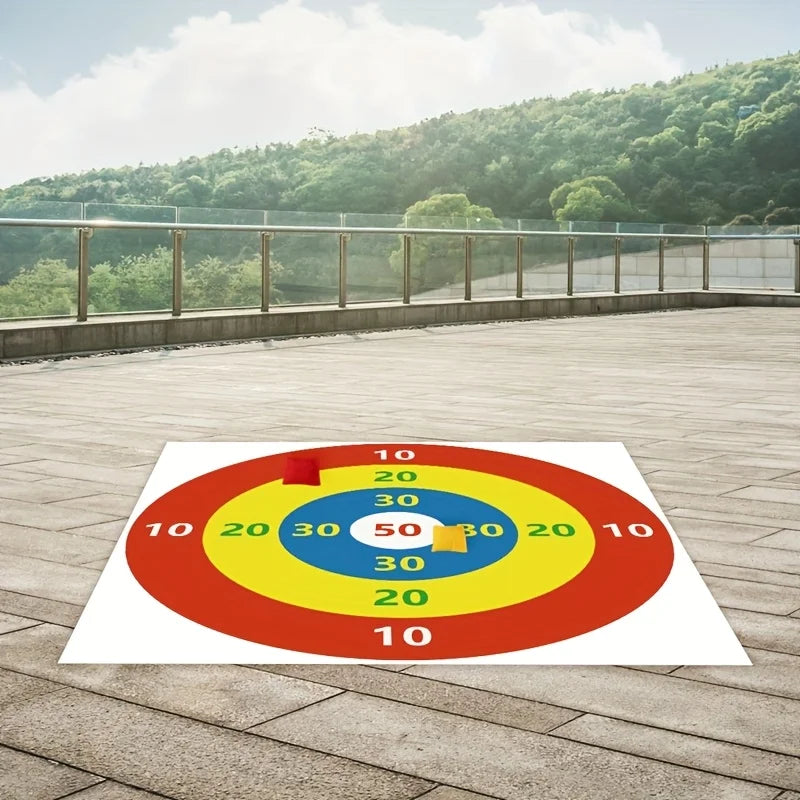 Target Toss Game Set with 2 Sandbags Durable Outdoor Party Game for Family Fun Backyard Activities Easy Setup No Power Needed