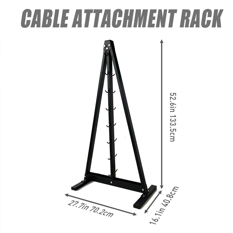 Gym Fitness LAT Pull Down Bar Storage Rack for Mag Grip - Heavy Duty A-Frame Stand for LAT Pulldown Attachments