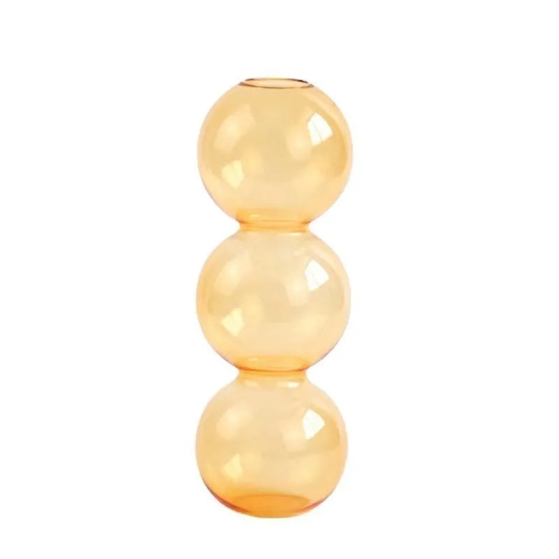 Nordic Glass Bubble Vase - Clear Hydroponic Planter for Home Desk Decor, Cute Simple Gift Idea & Flower Arrangement Decoration