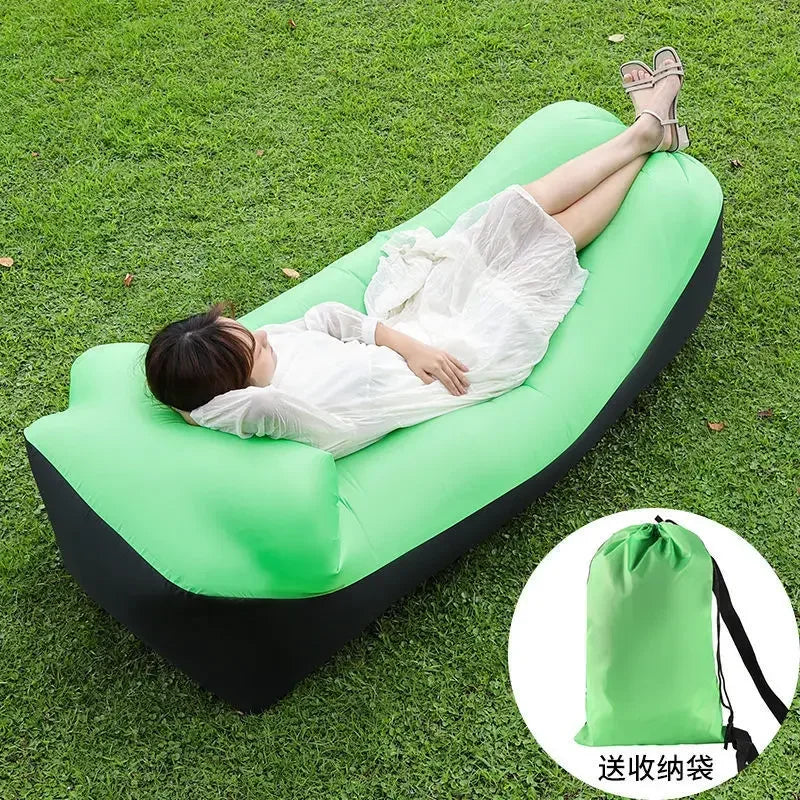 Trend Outdoor Products Fast Infaltable Air Sofa Bed Good Quality Sleeping Bag Inflatable Air Bag Lazy bag Beach Sofa 240*70cm.