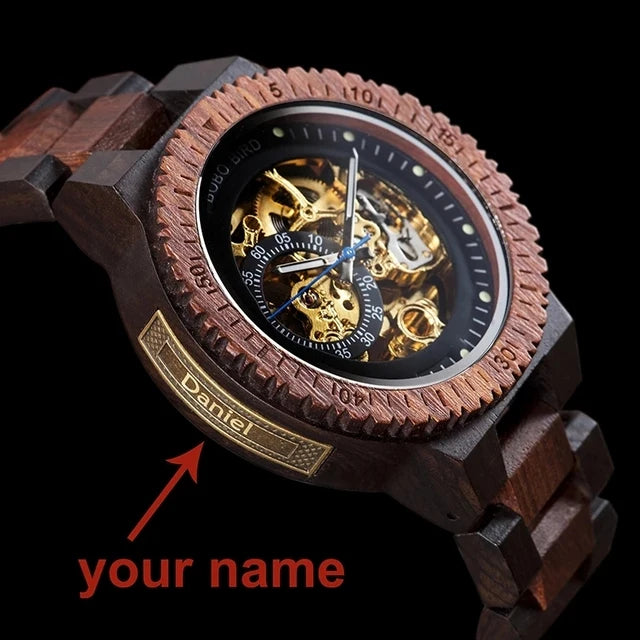Mechanical Watch BOBO BIRD Wooden Watches Men Luxury Fashion Automatic Wristwatch Luminous Timepiece Clock Custom Gift Box OEM