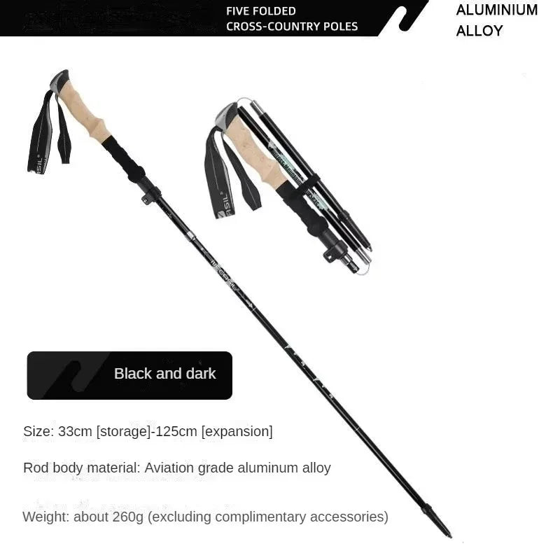 Collapsible Hiking Stick-Lightweight,Foldable Retractable Trekking Poles with Adjustable Heights-Walking Backpacking,Camping