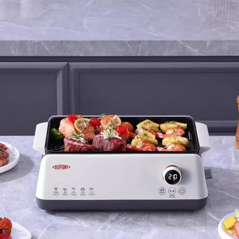 new Barbecue household baking pan smokeless electric oven skewers electric hot pot cooking machine multi-function pot