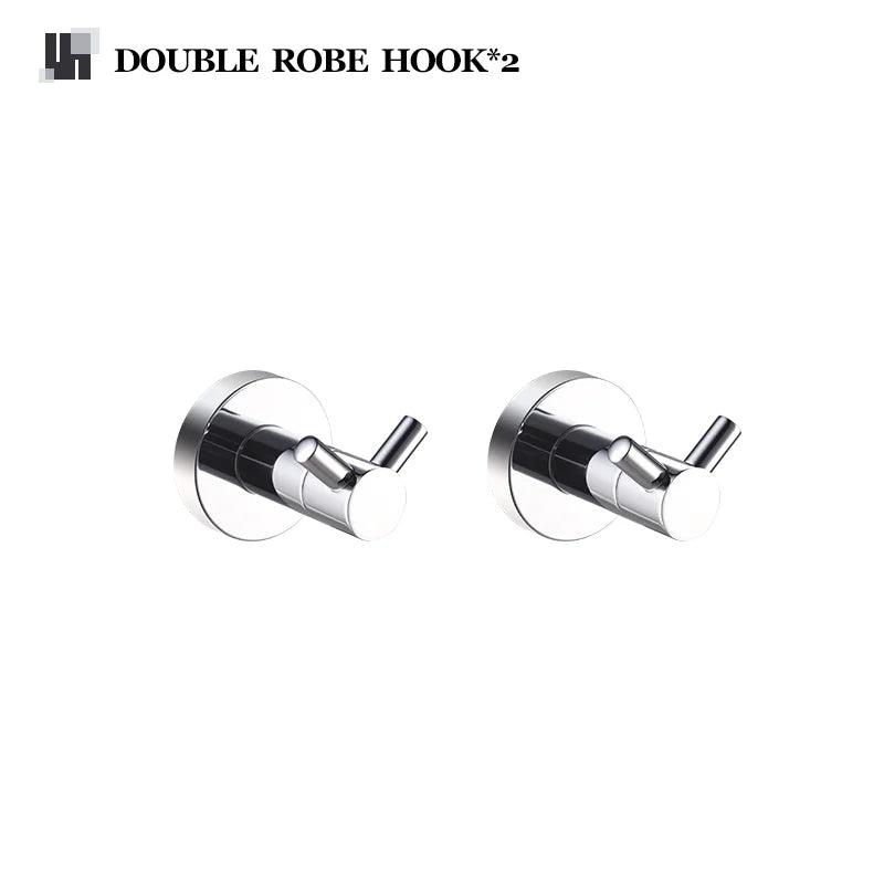 Bathroom Accessories 304Stainless Steel Hardware Kit Wall Mount Clothe Hook Paper Holder Towel Bar Toilet Brush Holder Soap Dish