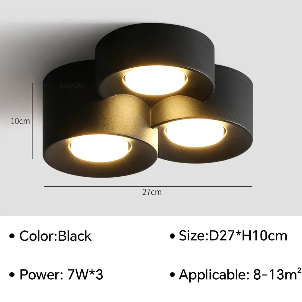 LED Ceiling Mounted Lights for Living Room Bedroom Hallway Corridor Modern Nordic Cylinder Minimalism Indoor Home Decoration