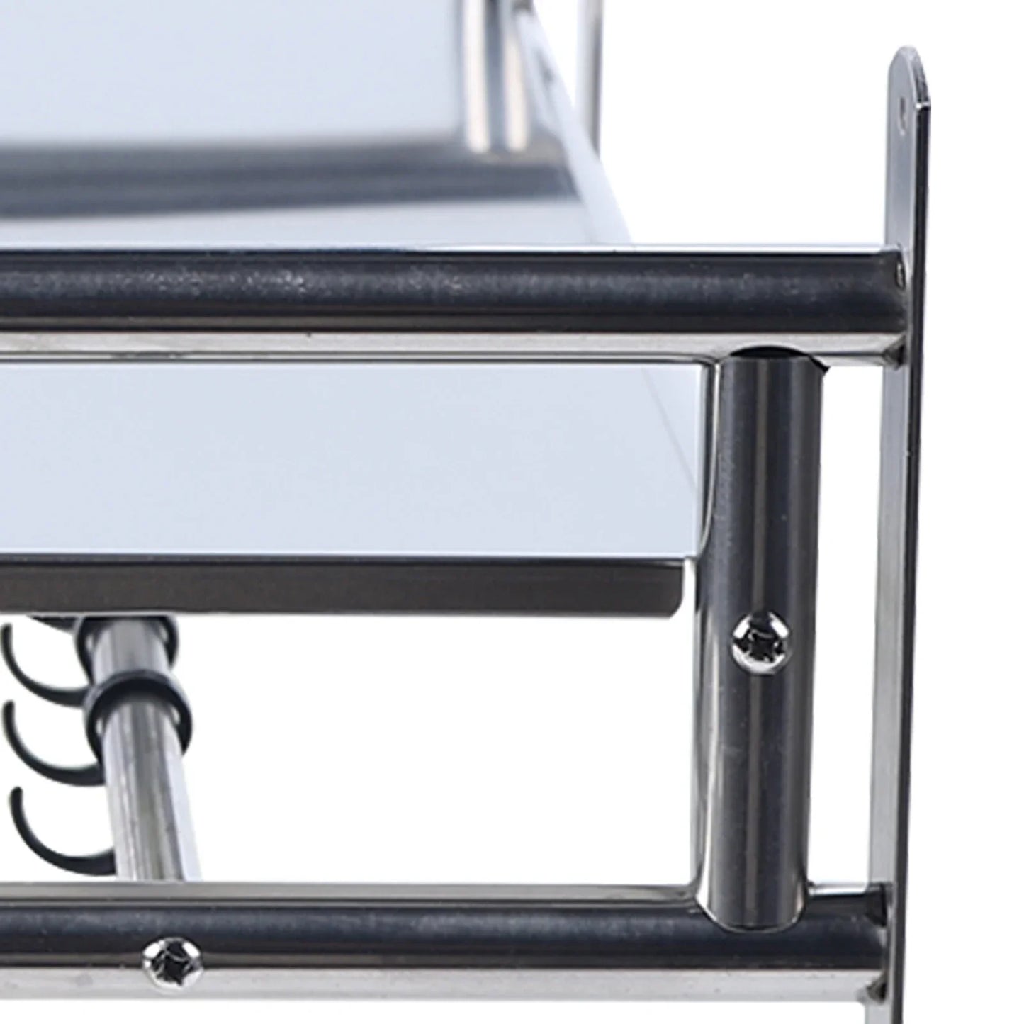 Microwave Oven Rack, Durable Stainless Steel Kitchen Organizer, Wall-Mounted Shelf with 614 lbs Load Support for Storage Needs