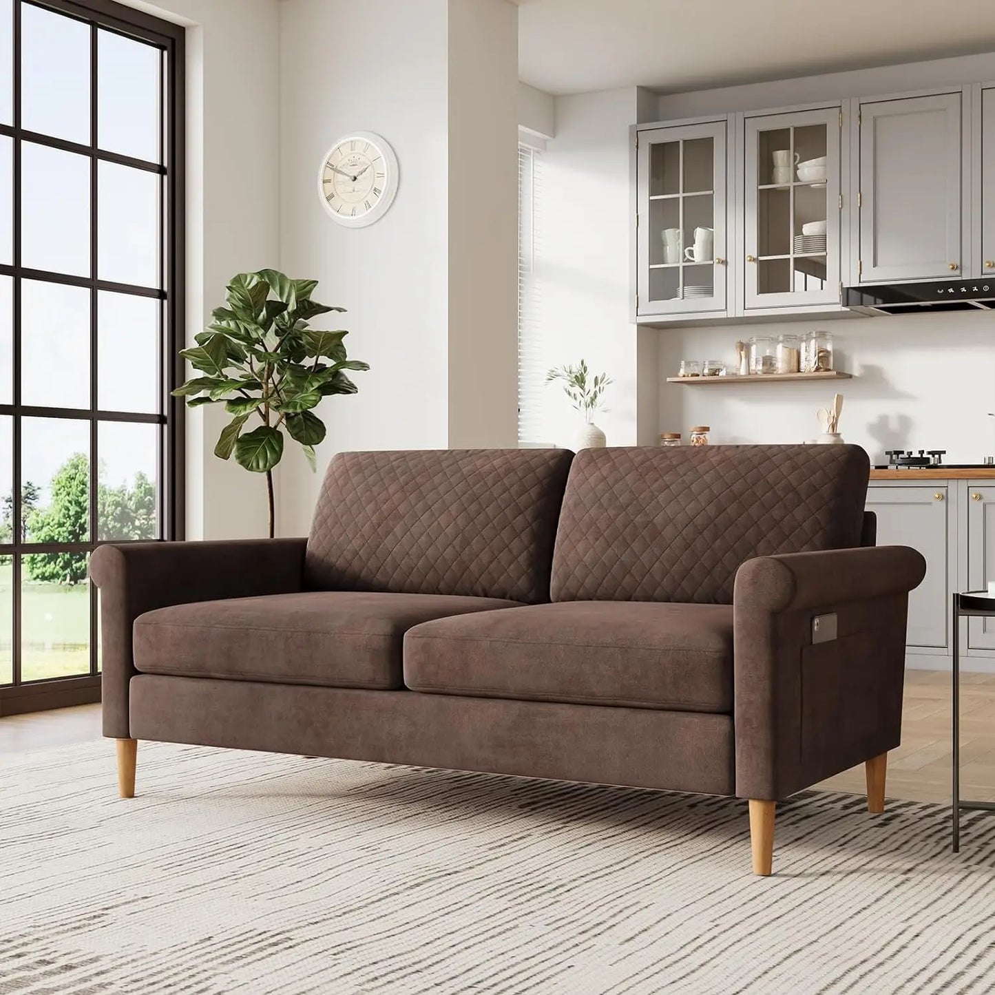 65" Loveseat, Comfy Small Couch,Mid Century Modern Decor Loveseat Sofa,Couches for Living Room,2-Seat Sofa Living Room Furniture