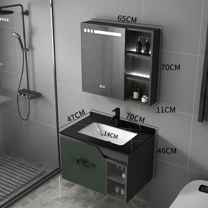Bathroom Dressing Table and Sink Combination, Rock Plate Integrated Washbasin, Smart Mirror Cabinet, Toilet Furniture